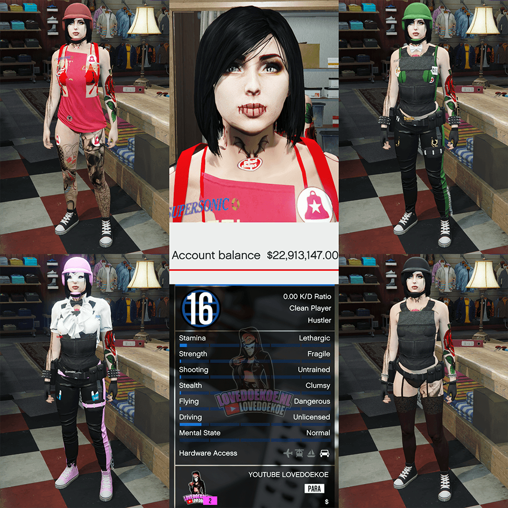 HANDMADE STARTER ACCOUNT 🖤 LEVEL 16 • 22 MILLION • AESTHETIC CHARACTER • MODDED OUTFITS • CLEAN K/D