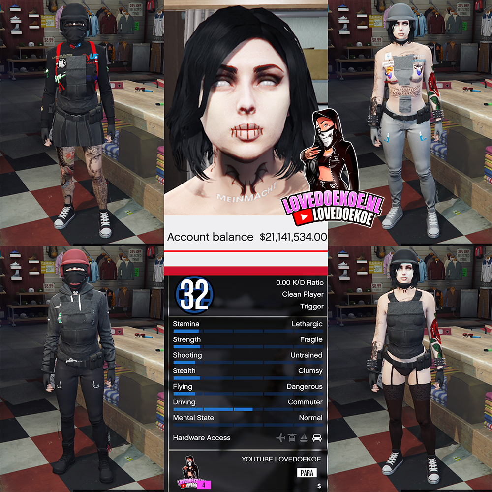 HANDMADE STARTER ACCOUNT 🖤 LEVEL 32 • 100 MILLION • PROPERTIES • AESTHETIC CHARACTER • MODDED OUTFITS • CLEAN K/D