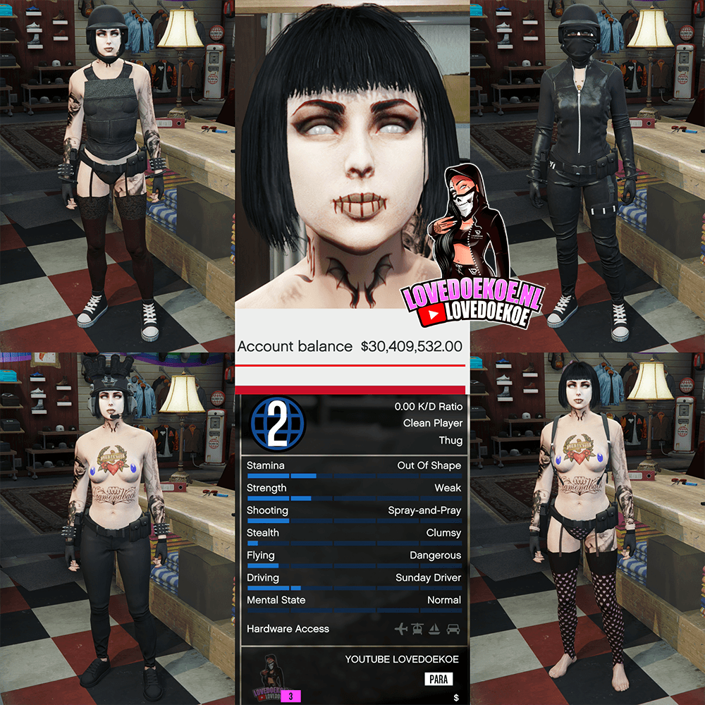 HANDMADE STARTER ACCOUNT 🖤 LEVEL 2 • 30 MILLION • AESTHETIC CHARACTER • MODDED OUTFITS • CLEAN K/D