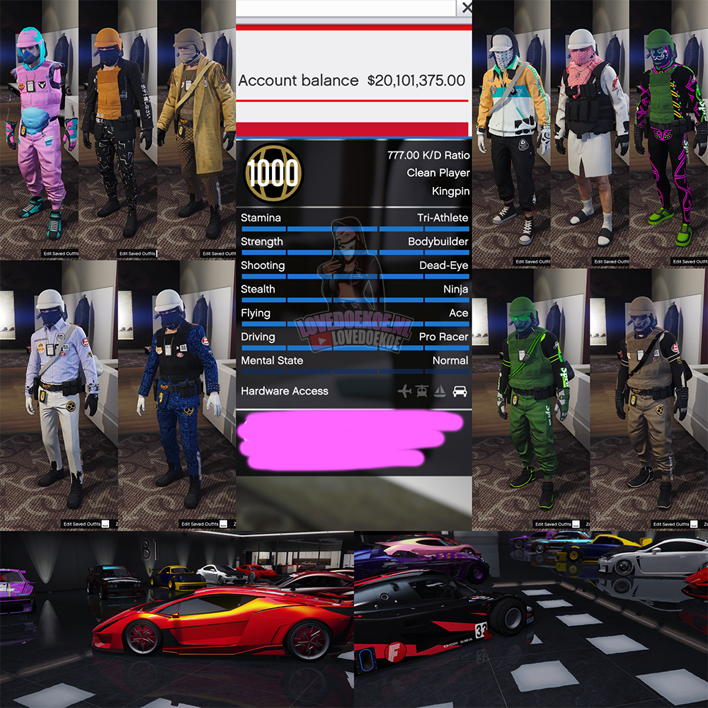 LEVEL 1000 ACCOUNT: FAST RUN • 20M CASH • MODDED OUTFITS • MODDED CARS • FACEPAINTS • ALL UNLOCKS • FULLY STACKED &amp; MORE💙