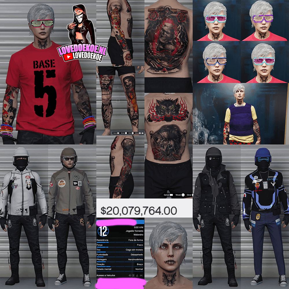 HANDMADE STARTER ACCOUNT 🖤 LEVEL 12 • 20 MILLION • AESTHETIC CHARACTER • STACKED TATTOOS • MODDED OUTFITS • SPECIAL UNLOCKS • CLEAN K/D