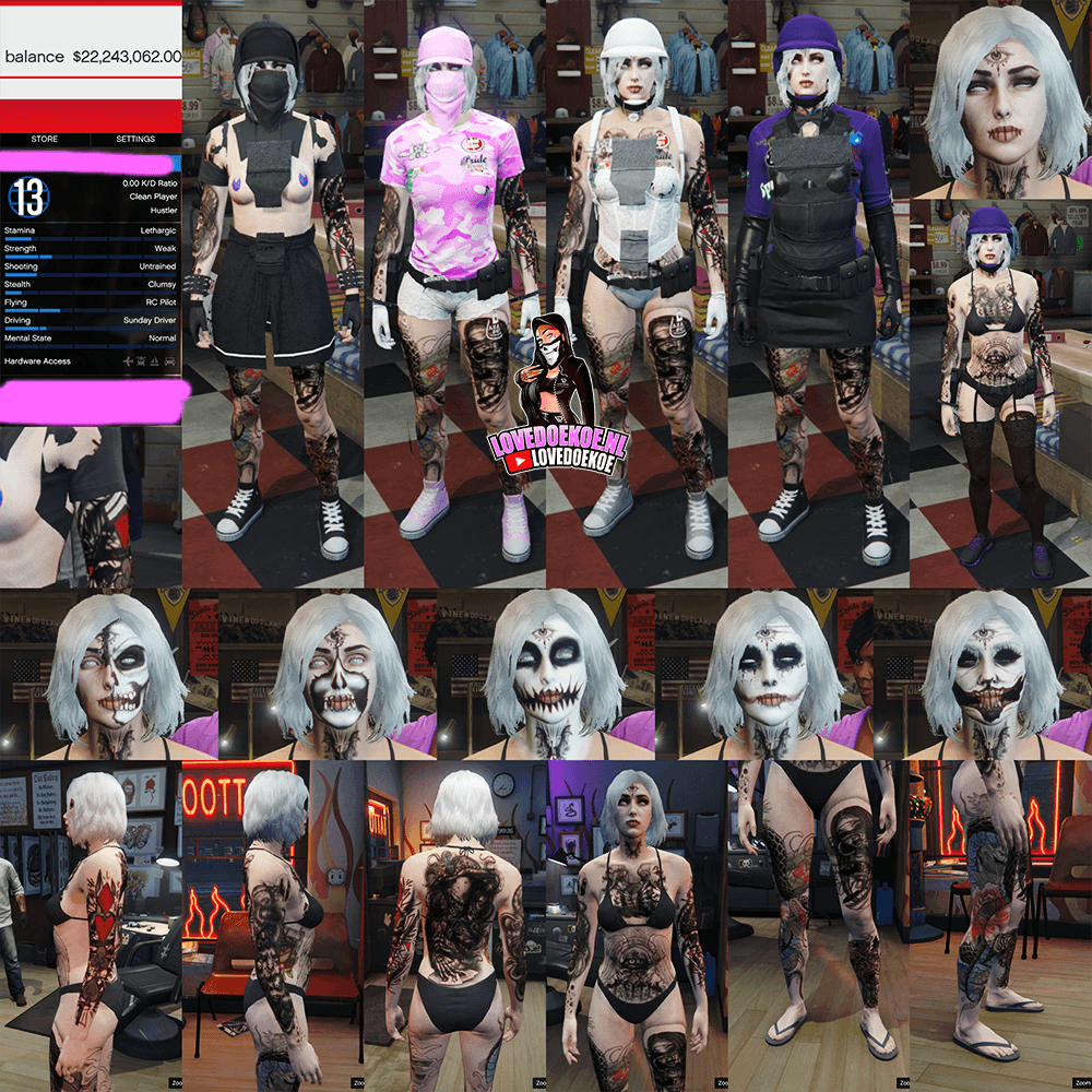 HANDMADE STARTER ACCOUNT 🖤 LEVEL 12 • 22 MILLION • AESTHETIC CHARACTER • STACKED TATTOOS • MODDED OUTFITS • HALLOWEEN FACEPAINTS • CLEAN K/D