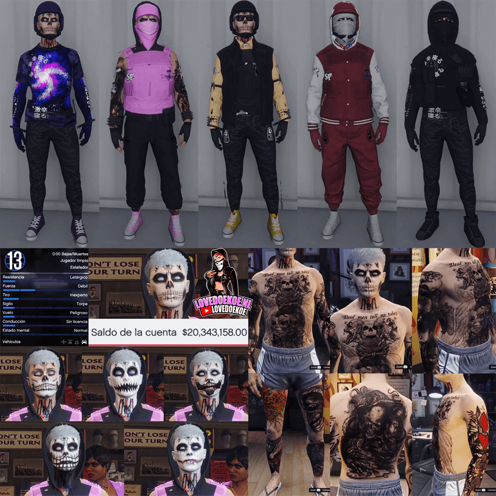 HANDMADE TRYHARD 2023 ACCOUNT 🖤 LEVEL 13 • 20 MILLION • AESTHETIC CHARACTER • STACKED TATTOOS • MODDED OUTFITS • HALLOWEEN FACEPAINTS • PROPERTIES • CLEAN K/D