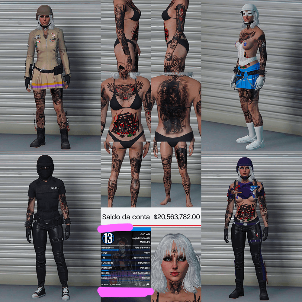 STARTER ACCOUNT👸🩷LEVEL 13 • 20 MILLION • AESTHETIC CHARACTER • STACKED TATTOOS • MODDED OUTFITS • PROPERTIES • CLEAN K/D &amp; MORE🖤