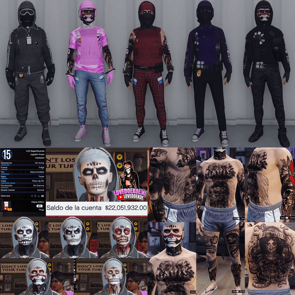 HANDMADE TRYHARD 2023 ACCOUNT 🖤 LEVEL 15 • 22 MILLION • AESTHETIC CHARACTER • STACKED TATTOOS • MODDED OUTFITS • HALLOWEEN FACEPAINTS • PROPERTIES • CLEAN K/D