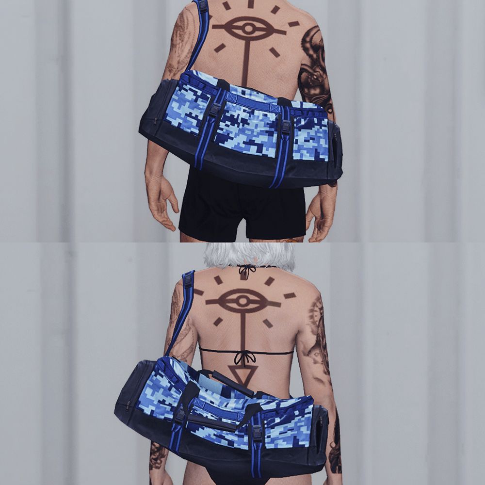 BLUE DIGITAL DUFFELBAG