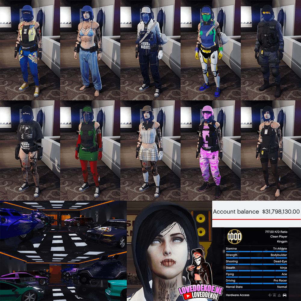 QUEEN ACCOUNT🩷 LEVEL 1000 • FAST RUN • 20M CASH • MODDED OUTFITS • MODDED CARS • FACEPAINTS • ALL UNLOCKS • FULLY STACKED &amp; MORE