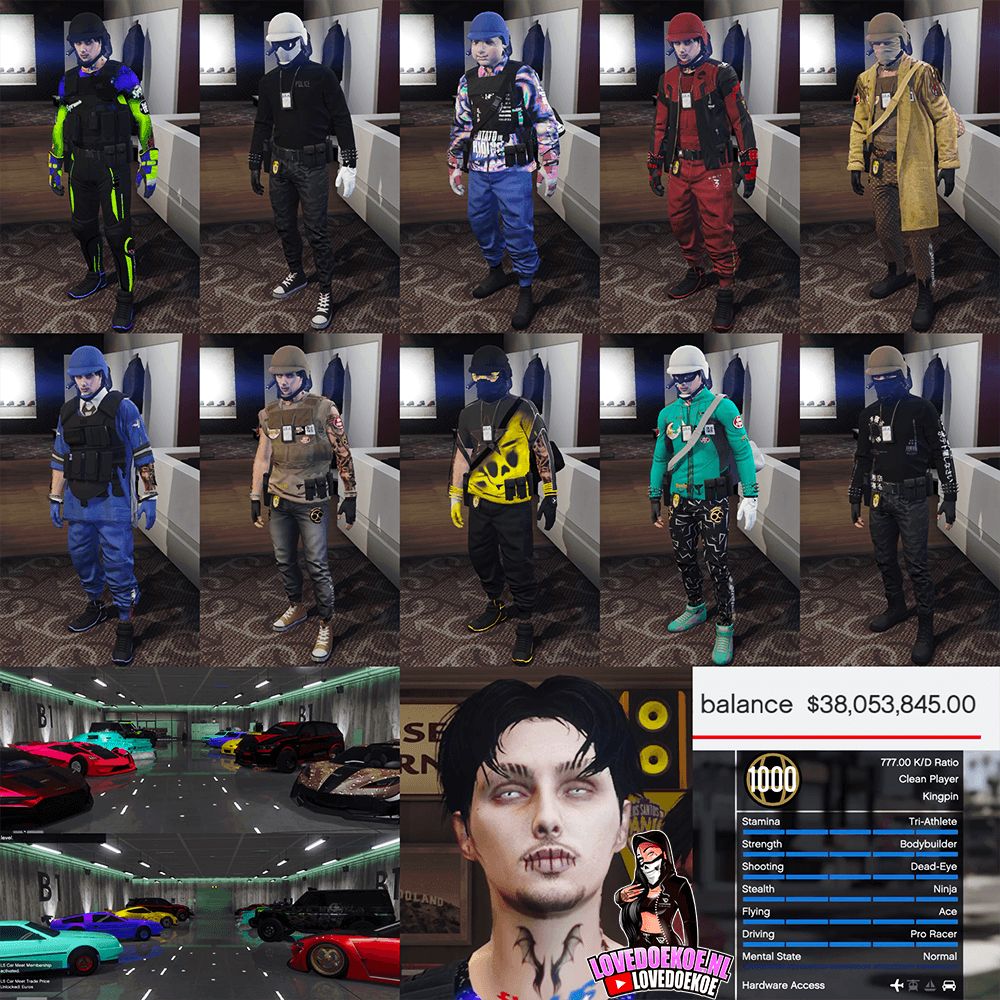 KING ACCOUNT🩵 LEVEL 1000 • FAST RUN • 38M CASH • MODDED OUTFITS • MODDED CARS • FACEPAINTS • ALL UNLOCKS • FULLY STACKED &amp; MORE
