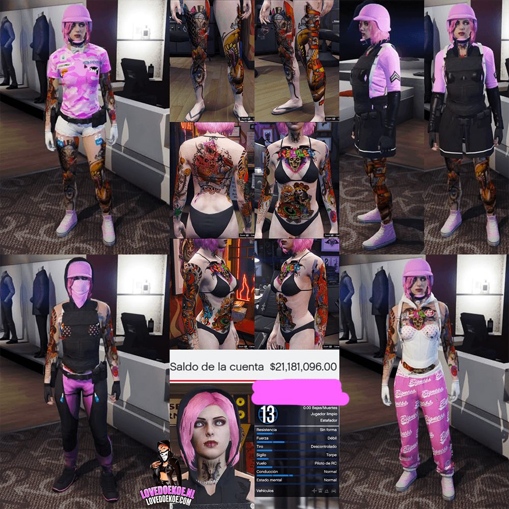 HANDMADE STARTER ACCOUNT💗 LEVEL 13 • 21 MILLION • AESTHETIC CHARACTER • STACKED TATTOOS • FACEPAINTS • MODDED OUTFITS &amp; ACCESSORIES • PROPERTIES &amp; MORE