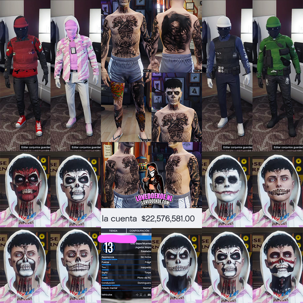 STARTER ACCOUNT🤴🏻🩵 LEVEL 13 • 22 MILLION • AESTHETIC CHARACTER • STACKED TATTOOS • MODDED OUTFITS • FACEPAINTS • PROPERTIES &amp; MORE