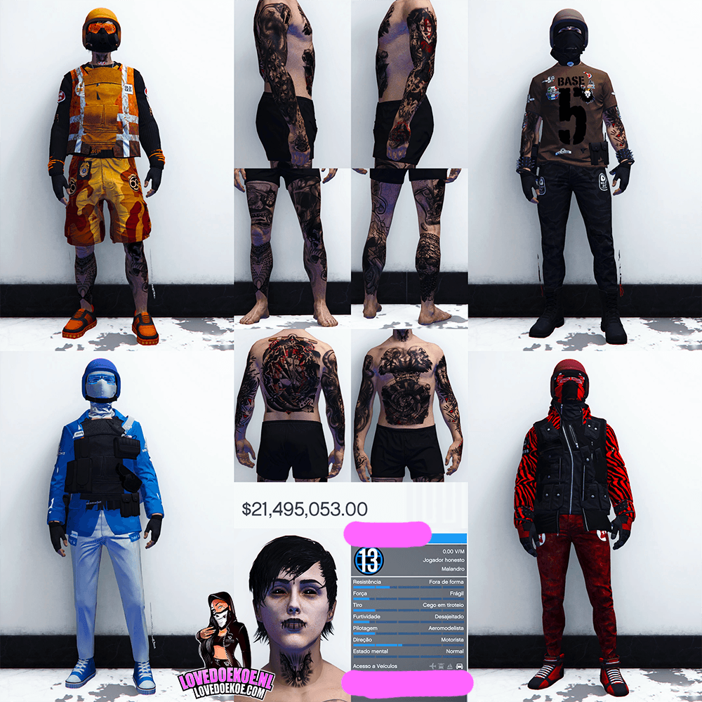 STARTER ACCOUNT🖤 LEVEL 13 • 21 MILLION • AESTHETIC CHARACTER • STACKED TATTOOS • MODDED OUTFITS • SPECIAL UNLOCKS • PROPERTIES &amp; MORE