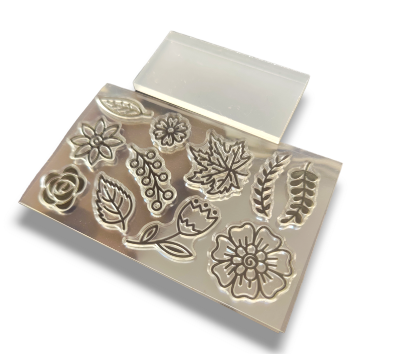 Silicone Stamp Flower &amp; Leaf Set