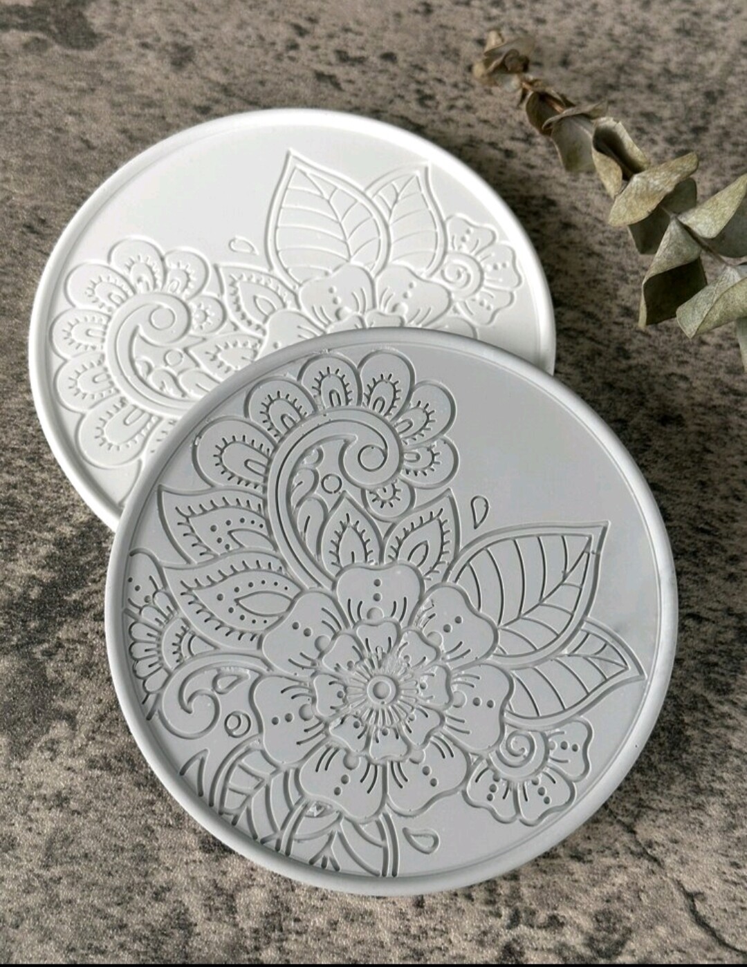 Flower Pattern Coaster Silicone Mold