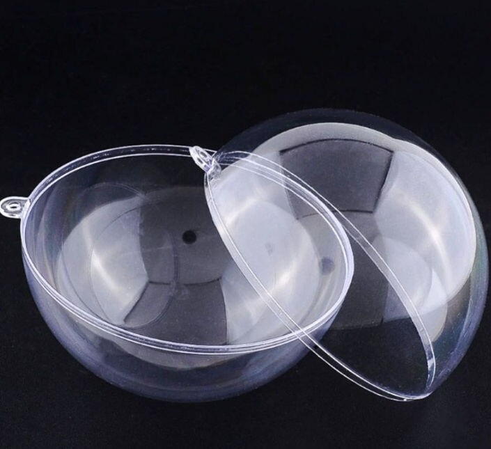 Clear Round Christmas Baubles (5baubles) 6cm