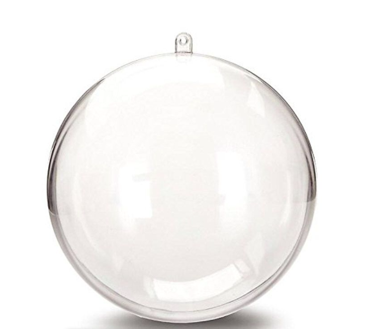 Clear Round Christmas Baubles (5baubles) 6cm