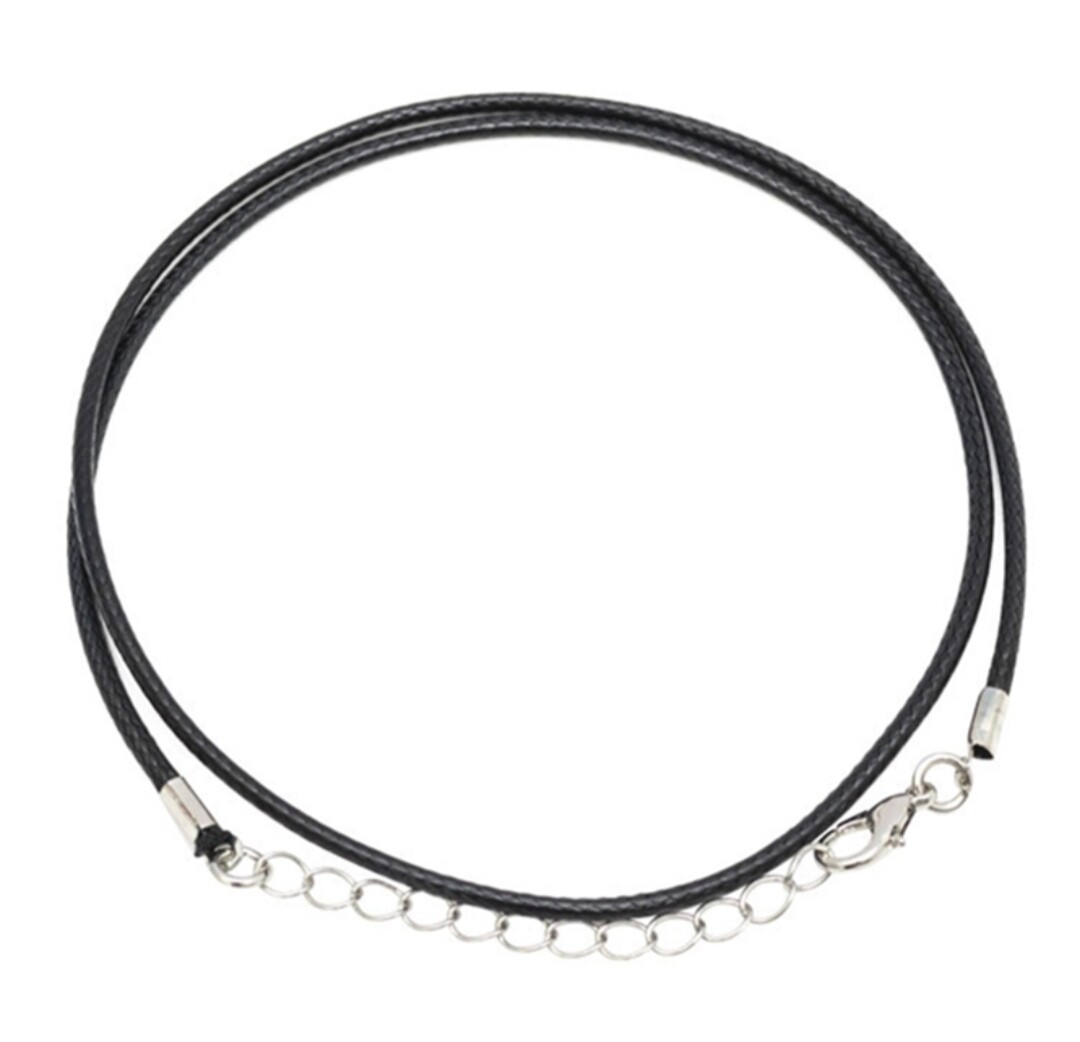 Black Waxed Necklace Cord 5pcs