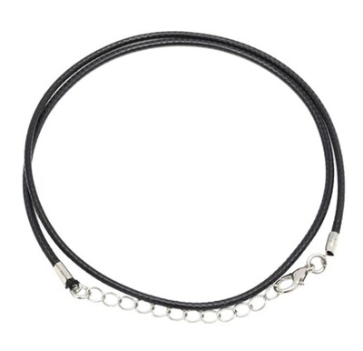 Black Waxed Necklace Cord (5pcs)