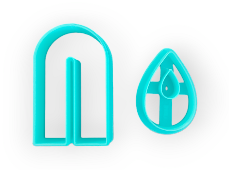 Teardrop + Arch Polymer Clay Cutters (2pcs)
