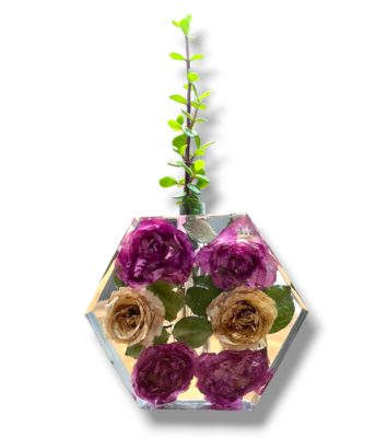 Hexagon Keepsake Flower Box with Tube