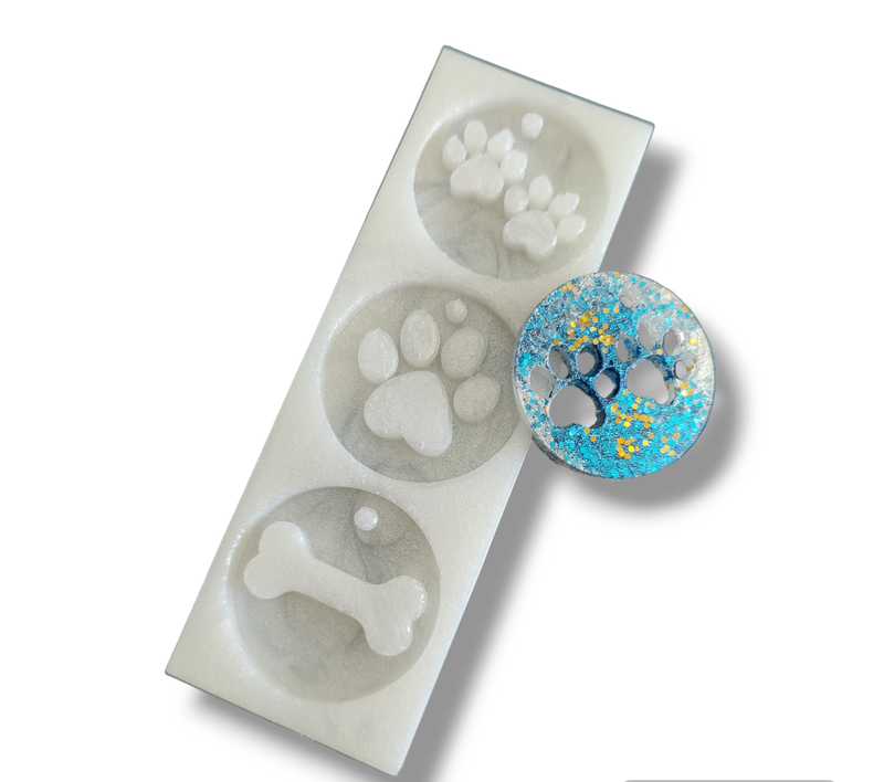 Dog Paw/Bone Keychain Silicone Mold