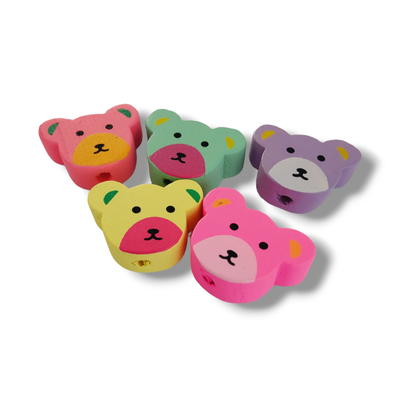 Bear Wooden Charms (5pcs)