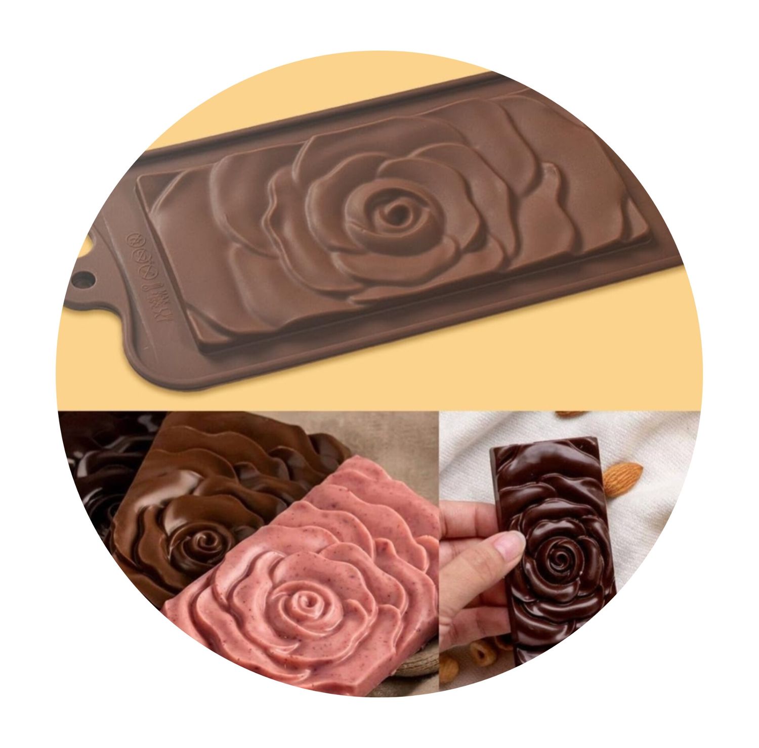 Rose Chocolate Bar Silicone Mold