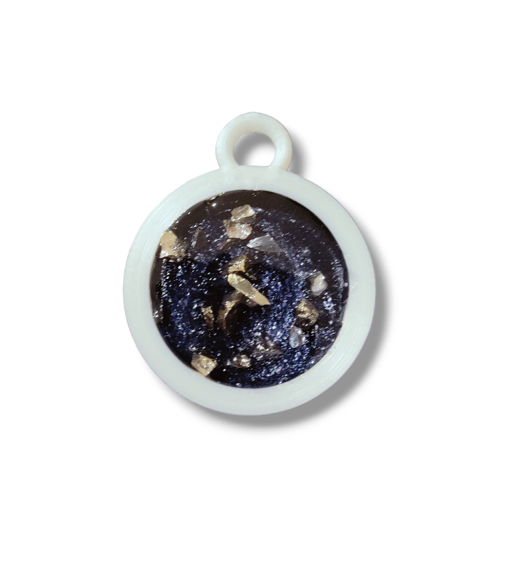 Round 3d Printed White Silk Bezels (6pcs)