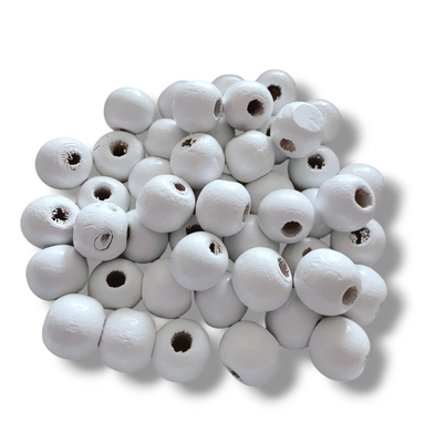 White Wooden Beads 10mm (50pcs)