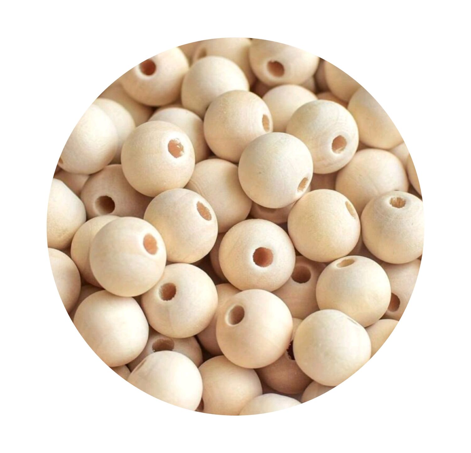 Natural Wooden Beads (10pcs) 25mm