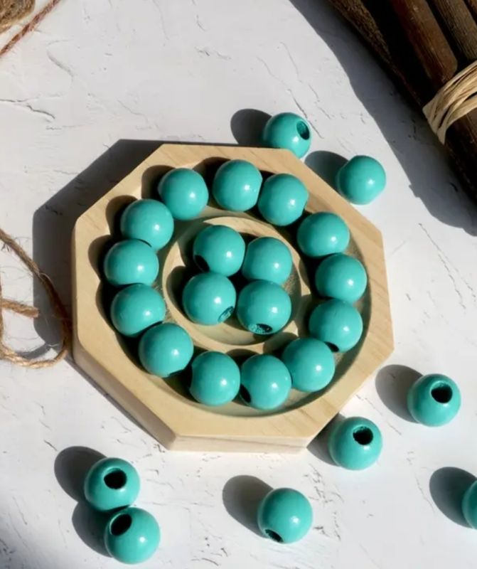 Coral Wooden Beads (10pcs) 25mm