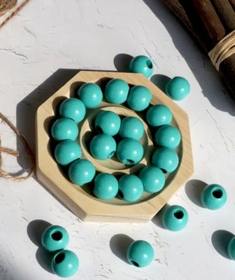 Coral Wooden Beads (10pcs) 25mm