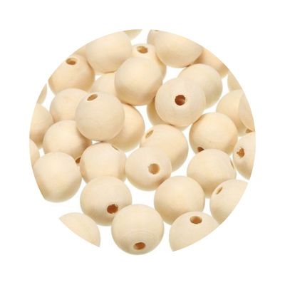 Natural Wooden Beads (50pcs) 12mm