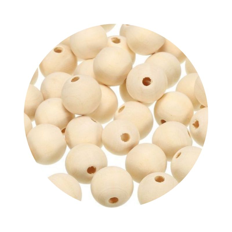 Natural Wooden Beads (50pcs) 12mm