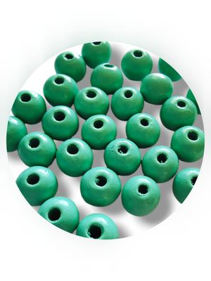 Coral Green Wooden Beads 10mm (50pcs)