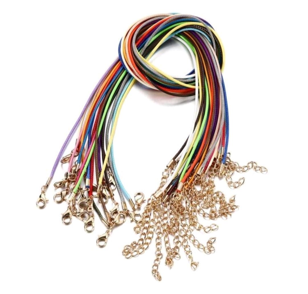 Coloured Wax Necklace Cord (10pcs)