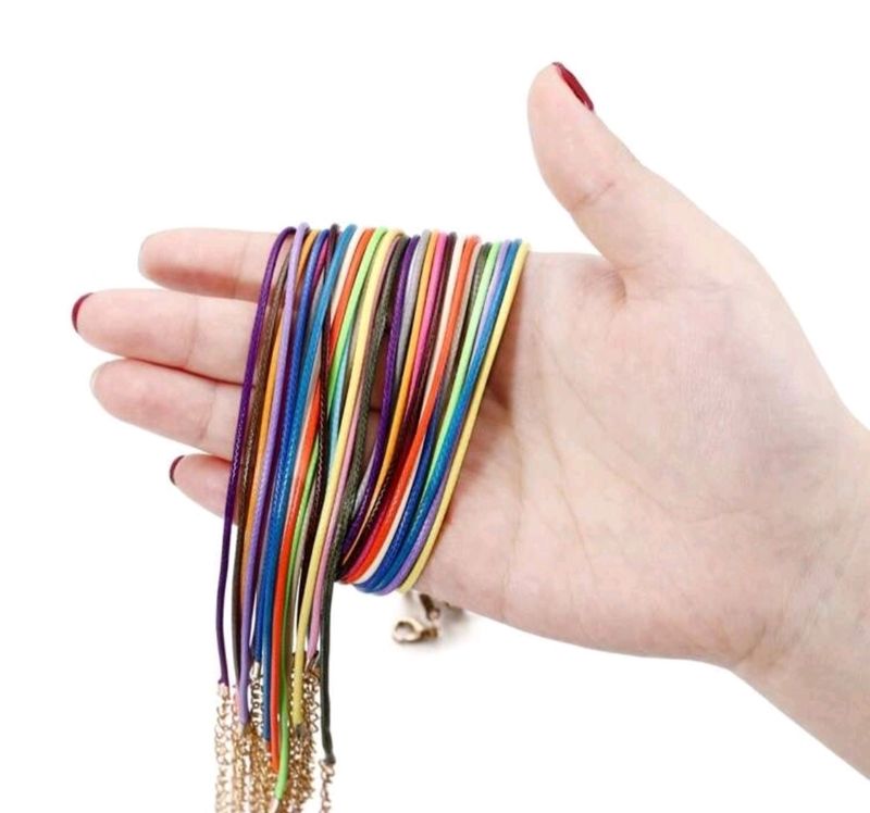Coloured Wax Necklace Cord (10pcs)