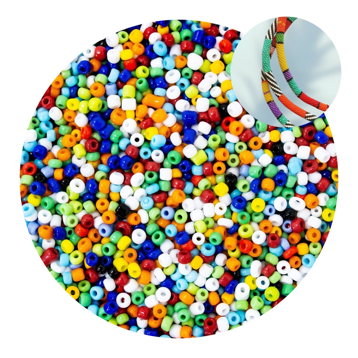 Multi Coloured Seed Beads (30g)