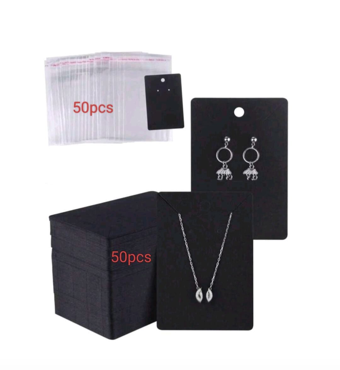 Earring Display Cards + Sleeves Set (100pcs)