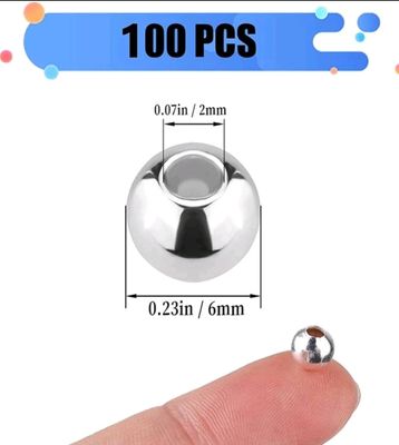 Silver Metal Spacer Beads (100pcs) 6mm