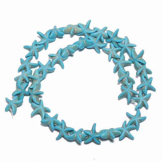 Turquoise Starfish Synthetic Beads (36pcs)