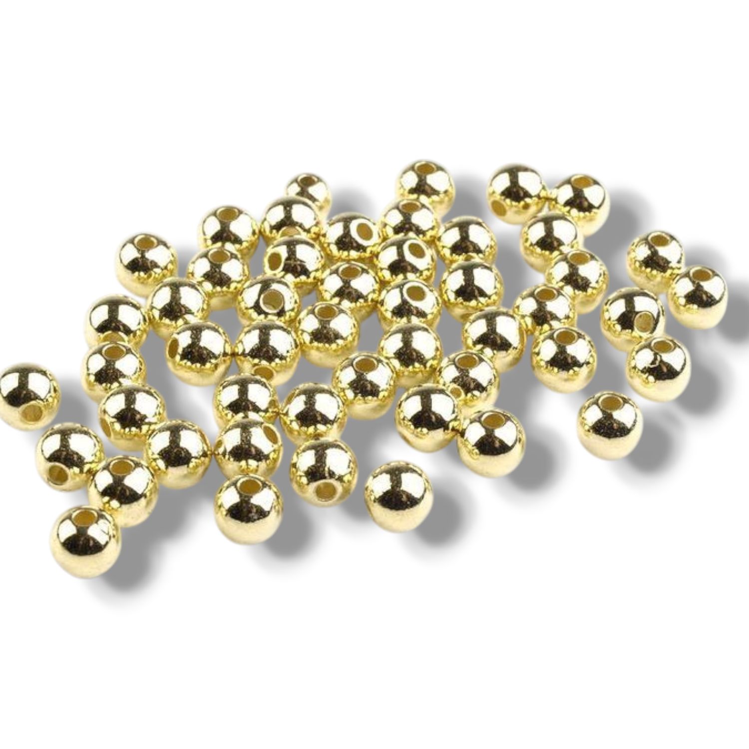 Gold Coated Spacer Beads (50pcs) 6mm