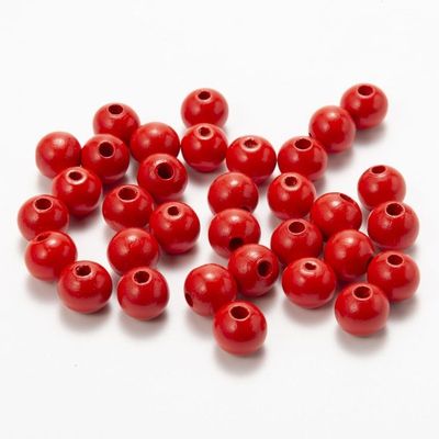 Red Wooden Beads 10mm (50pcs)