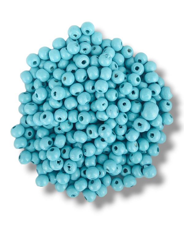 Wooden Beads Aqua Marine 6mm (50pcs)