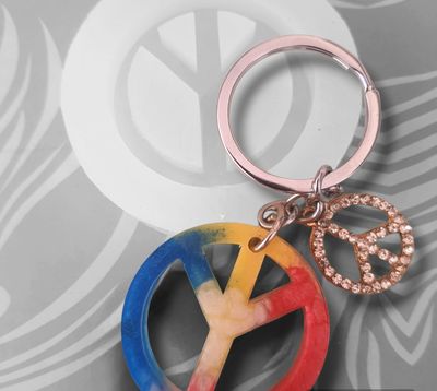Peace Sign Keyring Silicone Mold