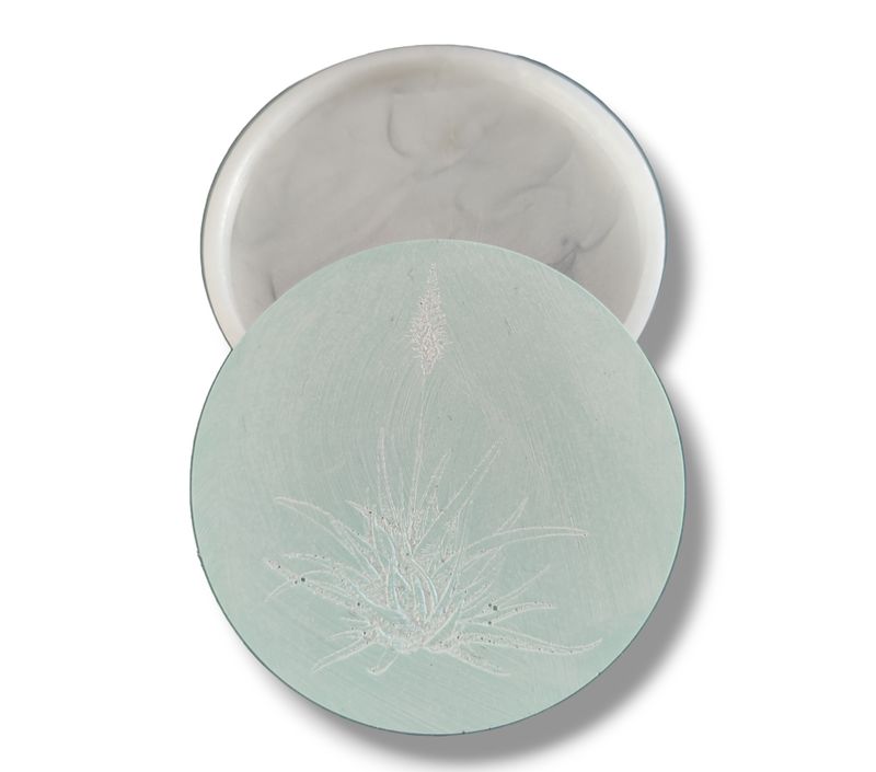 Silicone Mold Aloe Design Coaster 