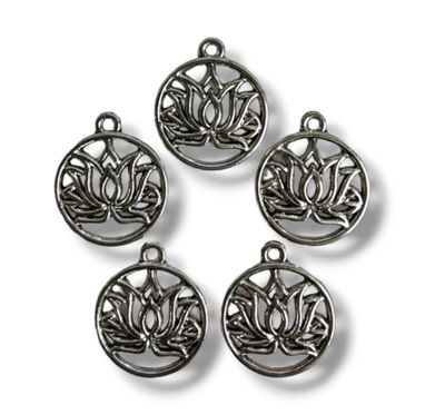 Lotus Flower Charms (5pcs)
