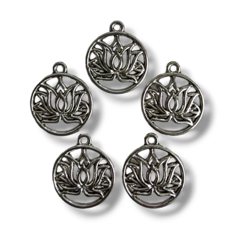 Lotus Flower Charms (5pcs)