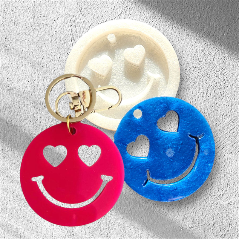 Smiley Face Keychain Silicone Mold #2