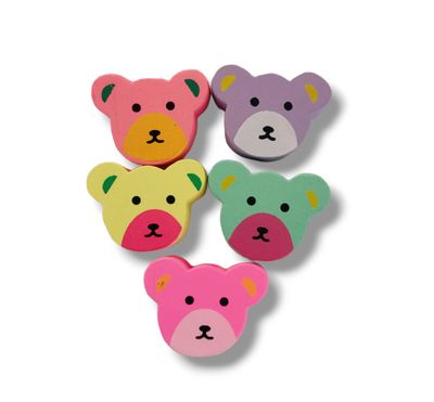 Bear Wooden Charms (5pcs)