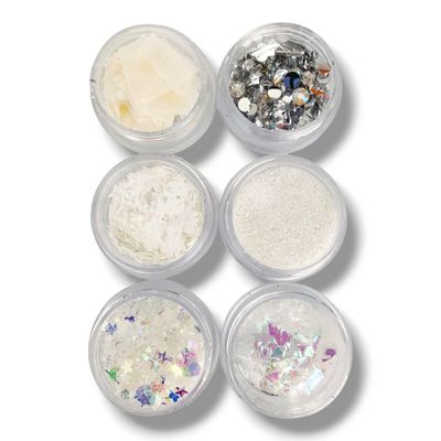 Mixed White Glitter Pack